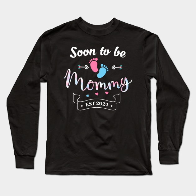 Soon to be Mommy 2024 Mother's Day First Time Mom Pregnancy Long Sleeve T-Shirt by Sky at night